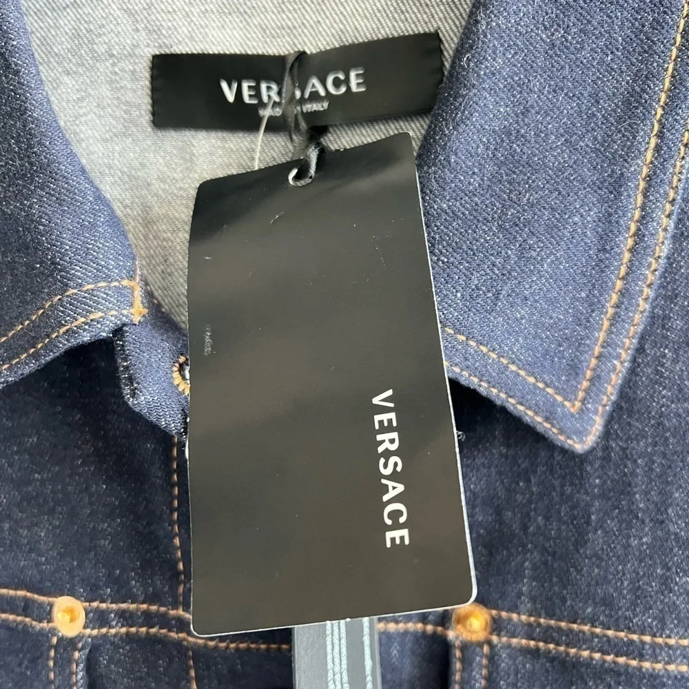 Versace paneled contrast-stitch denim jacket - Picture 4 of 15